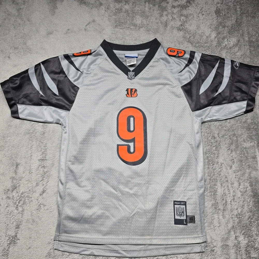 Reebok Cincinnati Bengals Carson Palmer 9 Jersey Youth Large Silver NFL Football